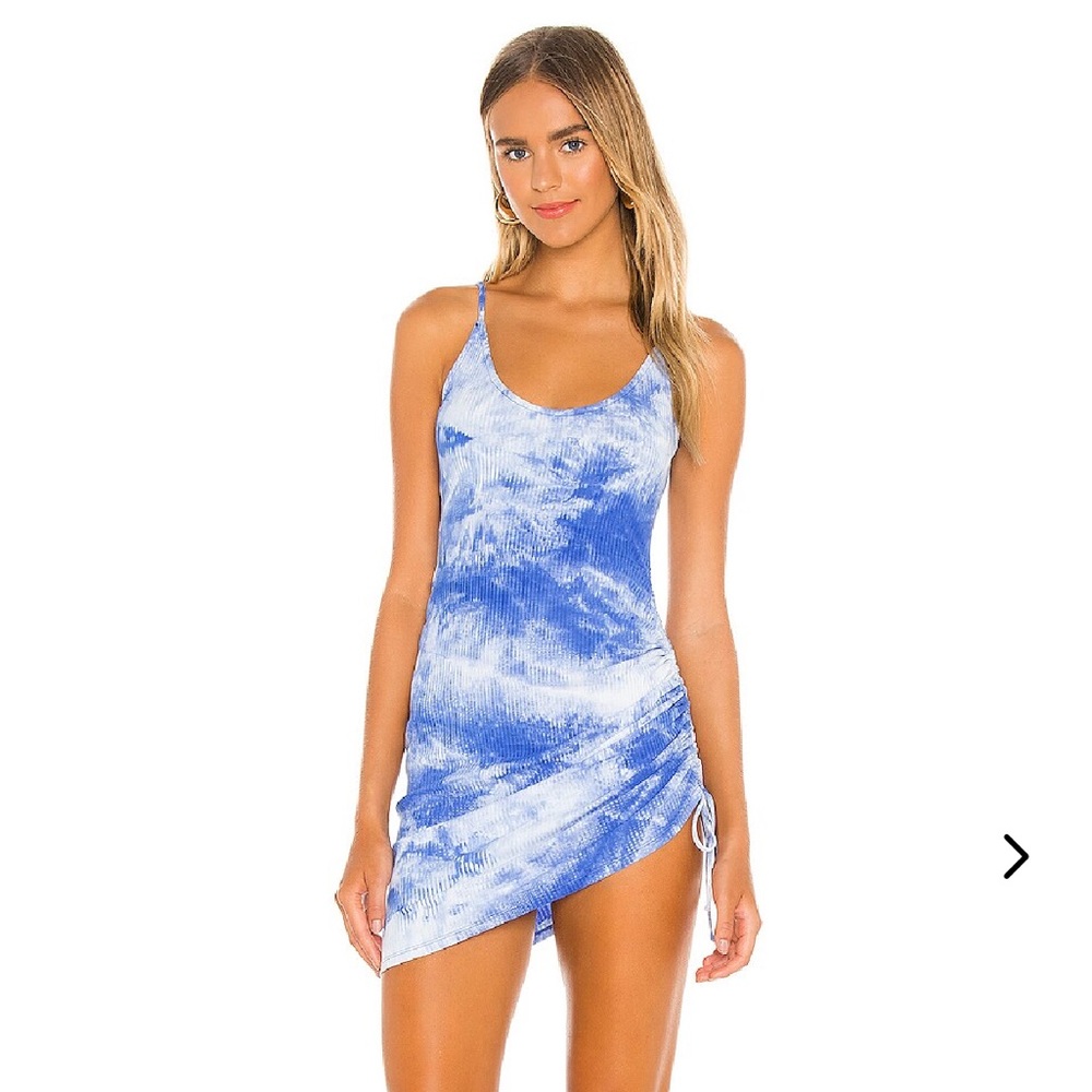 Lovers + Friends Violets Mini Dress Blue Tie Dye